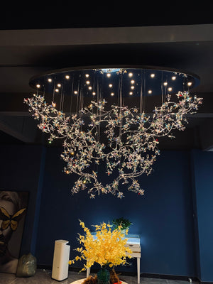 Exquisite Crystal Flower Branch Chandelier for Hotel Foyer and Entryway Ceiling Lighting Fixture - view 4