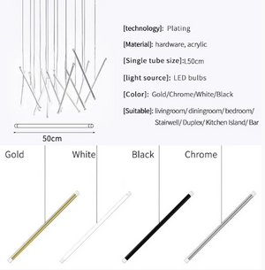 Modern Italian Creative Art Sticks Ceiling Chandelier for Living Room/Staircase/Hotel Lobby - view 13
