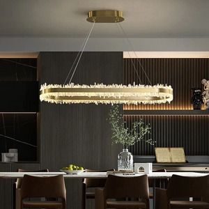 Modern Quartz Crystal Oval Chandelier - view 2