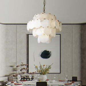 Alabaster Magnolia Multi-tiered Round Chandelier - view 8