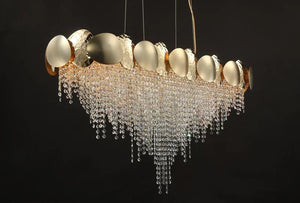 Amadeo Oval Brass Crystal Chandelier, K9 crystal - view 3