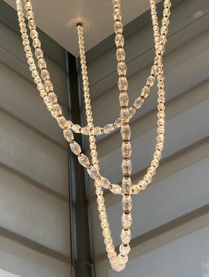 Creative Glass Pearl Necklace Pendnat Chandelier for Living/Dining Room/Staircase - view 4