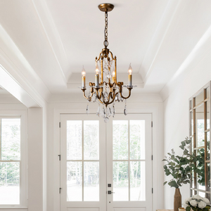 Vintage Crystal Small Chandelier For Entryway