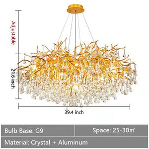 Stunning Tree Branch Crystal Chandelier with Clear Teardrop-shaped for Living/Dining Room - view 42