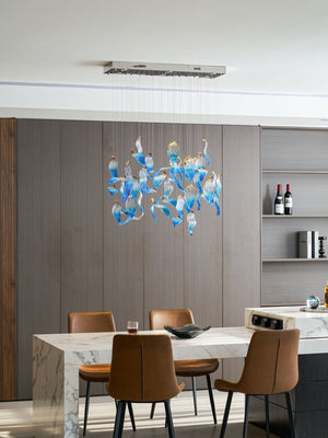 Galaxy Ocean Drift Blown Glass Crystal Spiral Chandelier - view 36