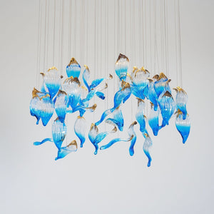 Galaxy Ocean Drift Blown Glass Crystal Spiral Chandelier - view 43