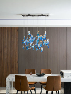 Galaxy Ocean Drift Blown Glass Crystal Spiral Chandelier - view 31