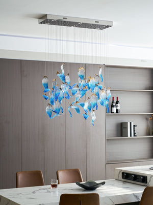 Galaxy Ocean Drift Blown Glass Crystal Spiral Chandelier - view 32