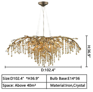 New Luxury Branch Crystal Pendant Chandelier Designer Creative Art Dining Room/Living Room Light Fixture - view 27