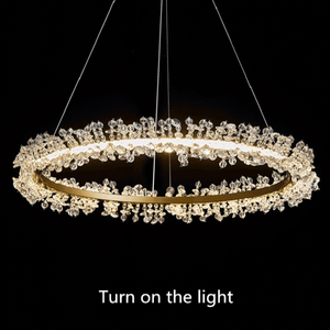 Exquisite Ring Crystal Golden Round Chandelier - view 9