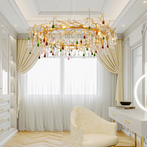 Avis Colorful Crystal Raindrop Branch Chandelier