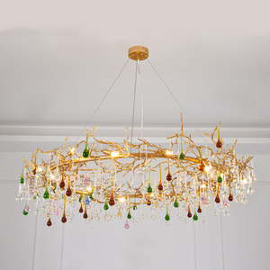Avis Colorful Crystal Raindrop Branch Chandelier
