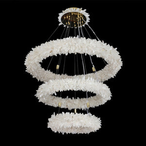 Rosalie Modern 3 Tiers Modern Geode Quartz Crystal Rings Chandelier (24+36+48) Inch, three-tier - view 2