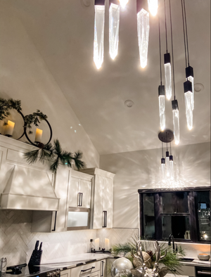 Modern Light Luxury Round/Rectangle Ceiling Pendant Light in Black Finish for Kitchen Island/ Staircase/Living Room - view 12