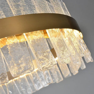 Flake Crystal Round Golden Lamp Body Modern Chandelier - view 5
