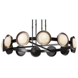 PrismFlow Alabaster Metal Chandelier
