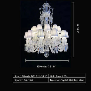 Large Light Luxury Classic Tiered Crystal Candle shaded Chandelier for High-ceiling Rooms/Living Room - view 7