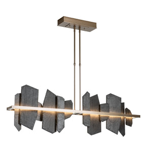Thalassa Large Hand Made Slate and Steel Linear Chandelier - view 6