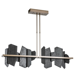 Thalassa Large Hand Made Slate and Steel Linear Chandelier - view 5