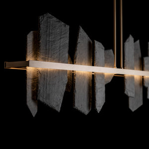 Thalassa Large Hand Made Slate and Steel Linear Chandelier - view 4