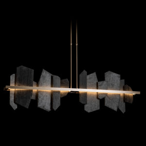 Thalassa Large Hand Made Slate and Steel Linear Chandelier - view 2