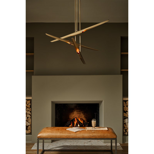 Pulsara Chandelier, steel in natural brass - view 7
