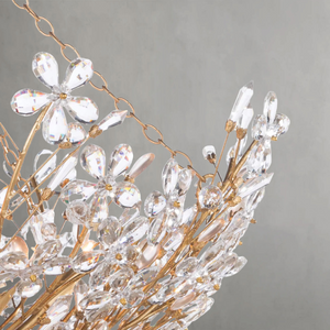 Helios Basin Chandelier, crystal in gold leaf - view 5