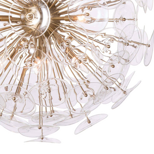 Polara Brass Glass Chandelier Large, in natural brass - view 4