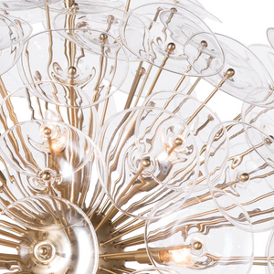 Polara Brass Glass Chandelier Large, in natural brass - view 5