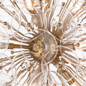 Polara Glass Chandelier Small, in natural brass - view 6