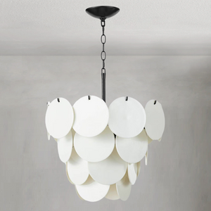 Callith Chandelier, glass in white