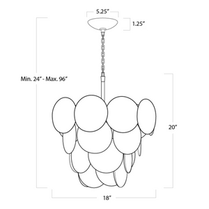 Callith Chandelier, glass in white - view 6
