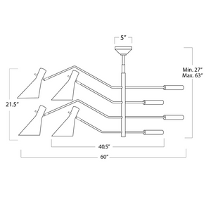 Junith Chandelier, steel in white - view 12