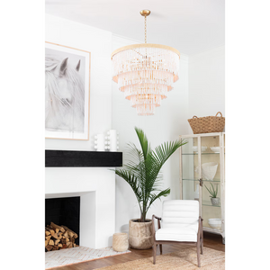 Ocearis Chandelier, wood in white - view 5
