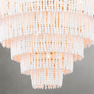 Ocearis Chandelier, wood in white - view 4