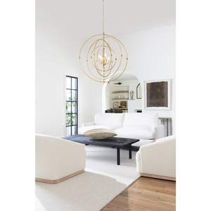 Solivra Chandelier Sphere, steel in antique gold leaf - view 6