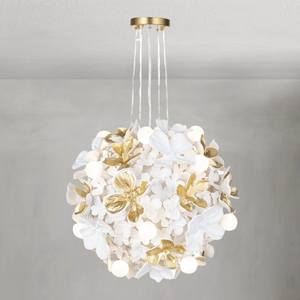 Junara Chandelier, resin in white