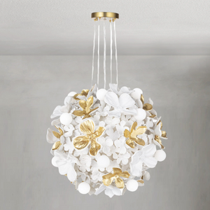 Junara Chandelier, resin in white - view 2