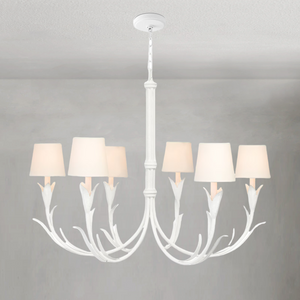 Fontara White Reed Chandelier, steel