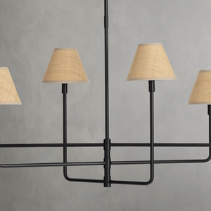 Polara Rattan Chandelier in Blackened Brass - view 2