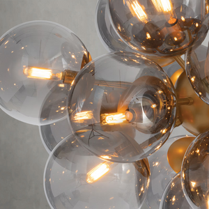 Driftelle Brass Smoked Glass Chandelier, in natural brass - view 4