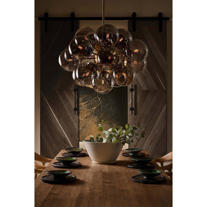 Driftelle Nickel Smoked Glass Chandelier, smoke glass in polished nickel - view 6