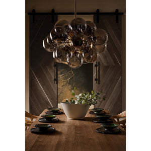 Driftelle Nickel Smoked Glass Chandelier, smoke glass in polished nickel - view 7