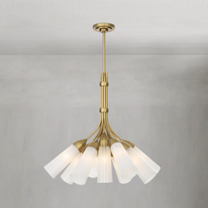 Mousseaux Chandelier, steel in natural brass - view 2