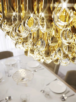Modern Floating Long Gold Pendant Celing Chandelier for Living Room/High-ceiling - view 7