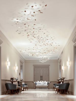 Galaxy Leaf Twisted Sculptural Meteor Shower Crystal Spiral Chandelier - view 12