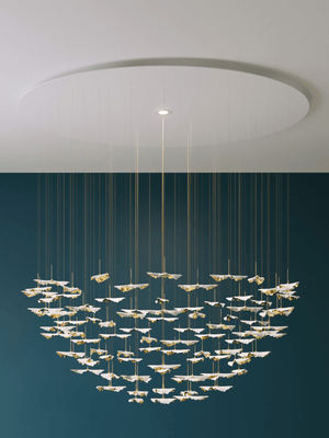 Galaxy Leaf Twisted Sculptural Meteor Shower Crystal Spiral Chandelier - view 4