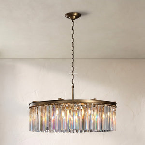 1920s Orion Art Deco Round Chandelier 32"D/43"D
