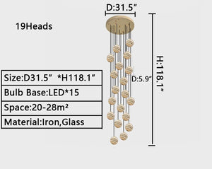 Nordic Planet Creative Long Pendant Chandelier For Staircase/Foyer/High-ceiling Hallway - view 26