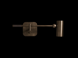 CYLINDER READING SCONCE H6.5" x W6.5” x D21", brass wall sconce - view 2